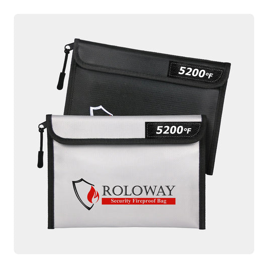 Fireproof pouch 5200℉ AL | 2-pack Black & Sliver | M