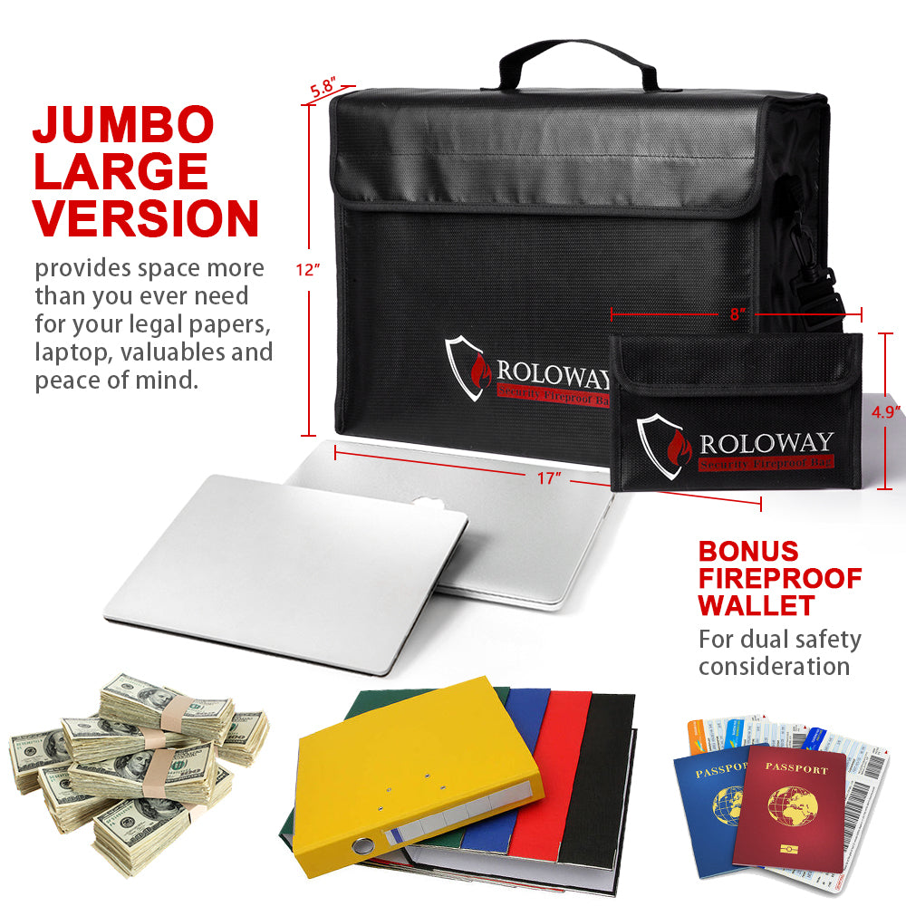ROLOWAY JUMBO black fireproof bag for safekeeping valuables2