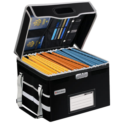 Voncabay fireproof document box with reflective strips for safety1