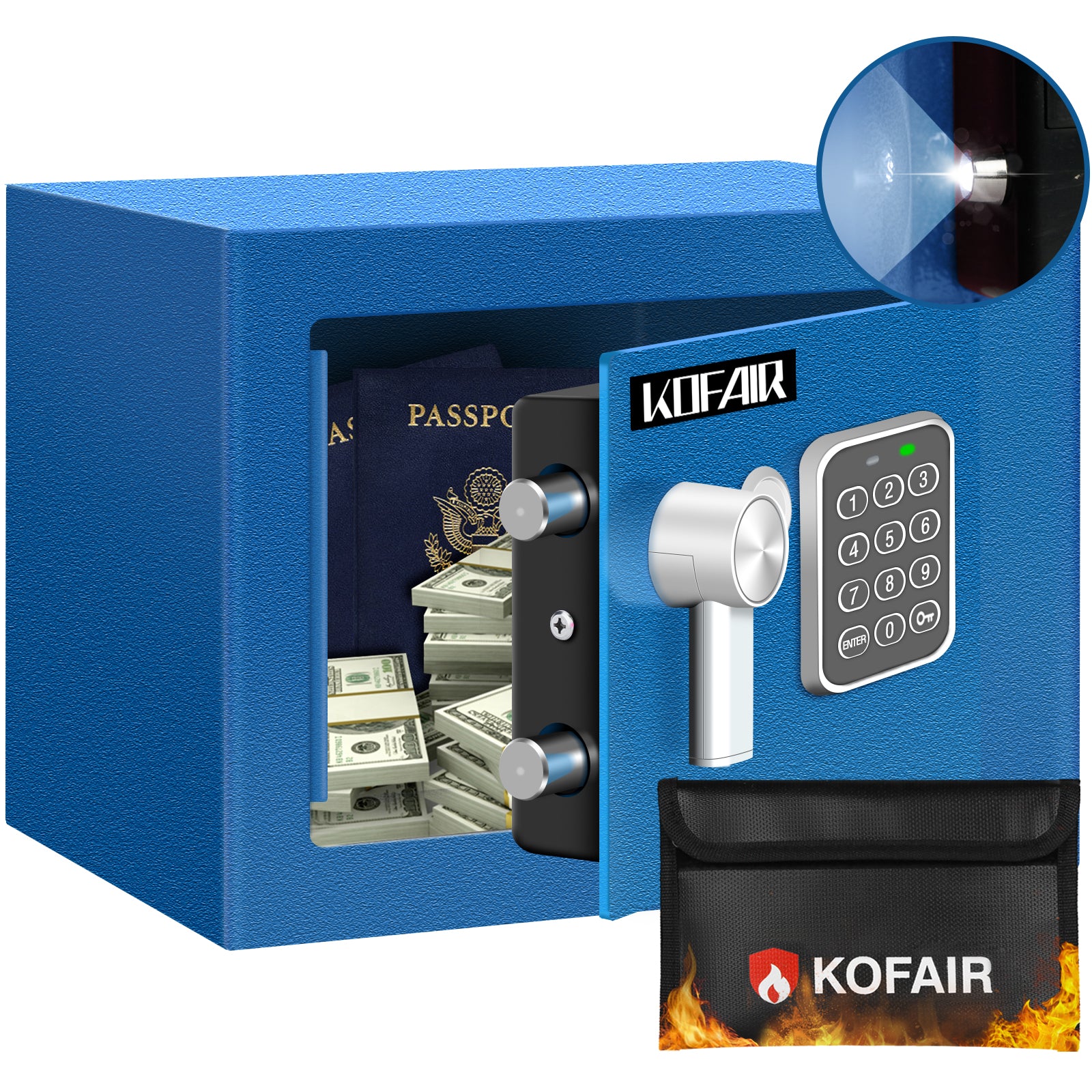 Safe Box | 0.23 Cubic Feet in multiple colors | Kofair