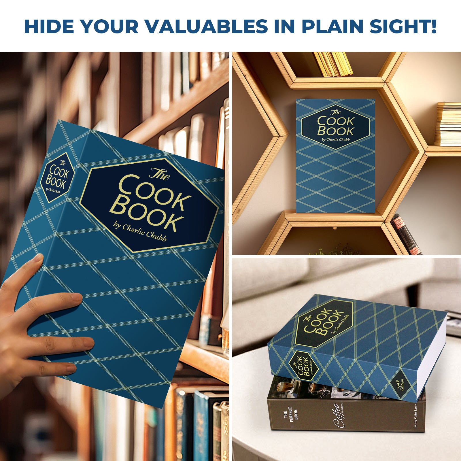 X-Large Hidden Book Safe with Fireproof Money Bag for Extra-Large Fireproof Book Safe with Concealed Money Bag2