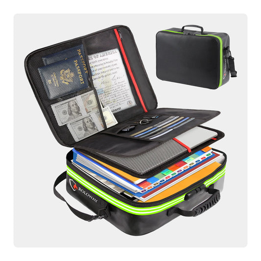ROLOWAY Bolsa para documentos ignífuga multicapa con cerradura (17 x 12 x 5 pulgadas)