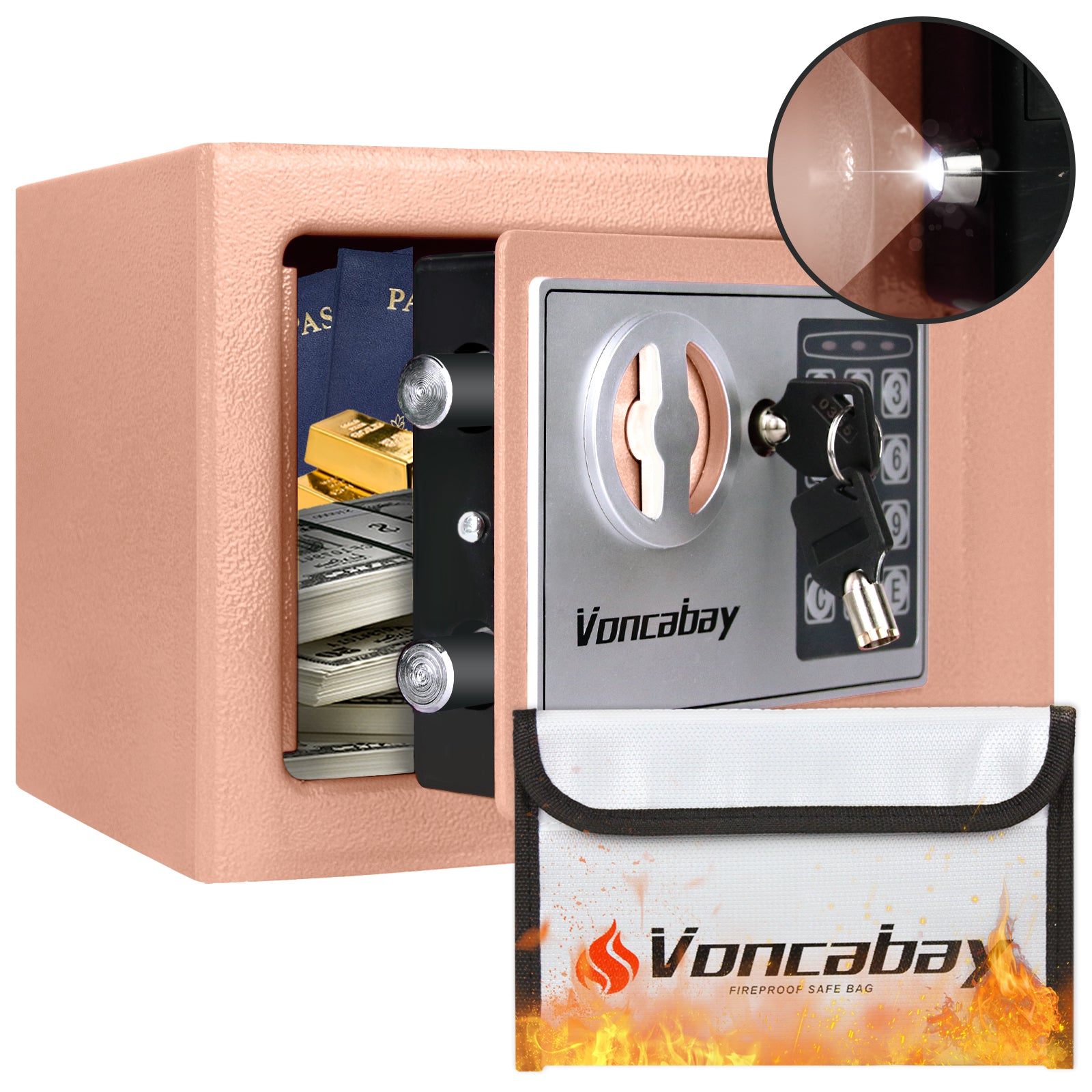 Safe Box | 0.23 Cubic Feet with Black Keypad  | Voncabay