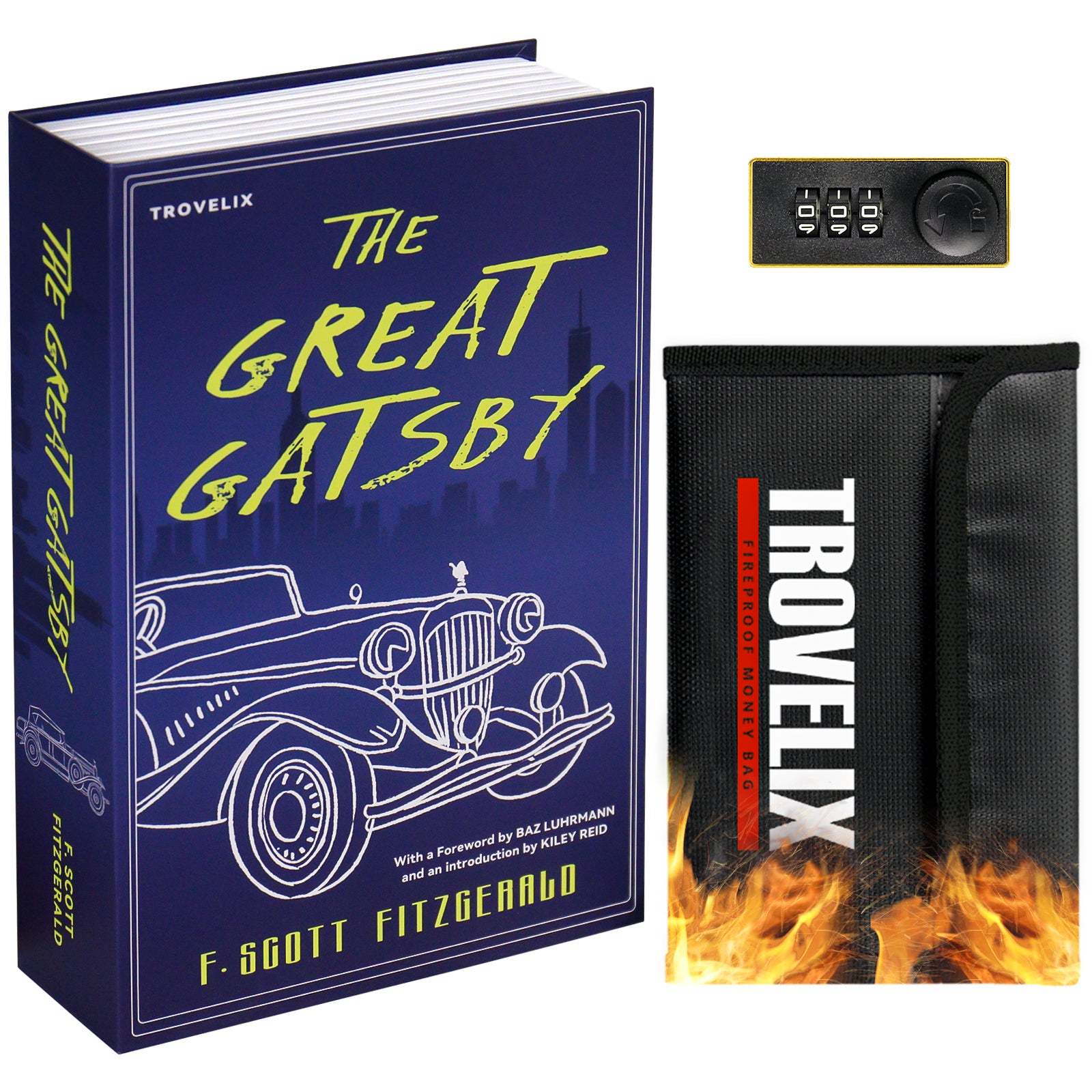 New hidden book safe with fireproof money bag for secure storage0