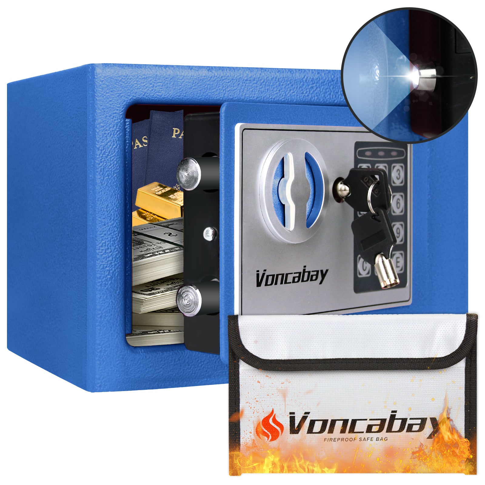 Safe Box | 0.23 Cubic Feet with Black Keypad  | Voncabay