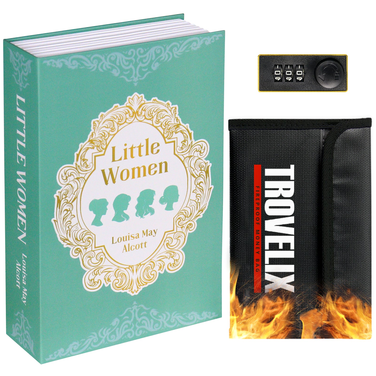 New hidden book safe with fireproof money bag for secure storage3