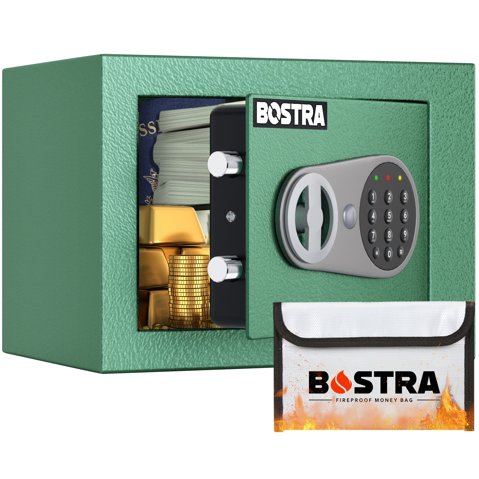 Safe Box | 0.23 Cubic Feet with 9070 keypad in multiple colors | Bostra