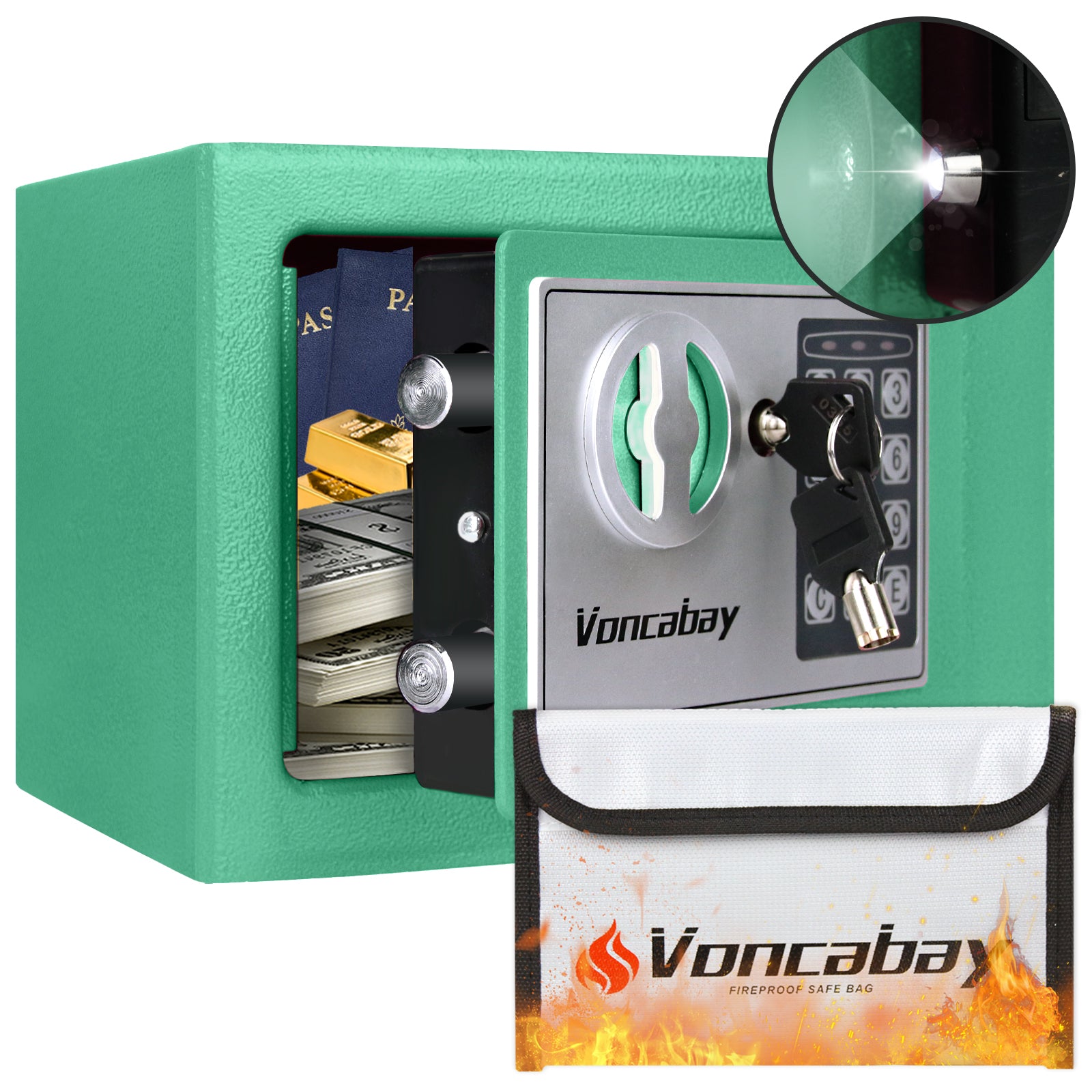 Safe Box | 0.23 Cubic Feet with Black Keypad  | Voncabay