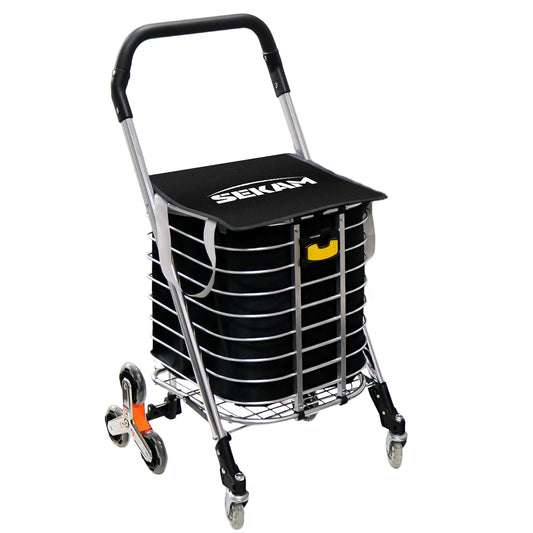 Foldable Stair-climbing Cart | Black & Sliver | Sekamtools