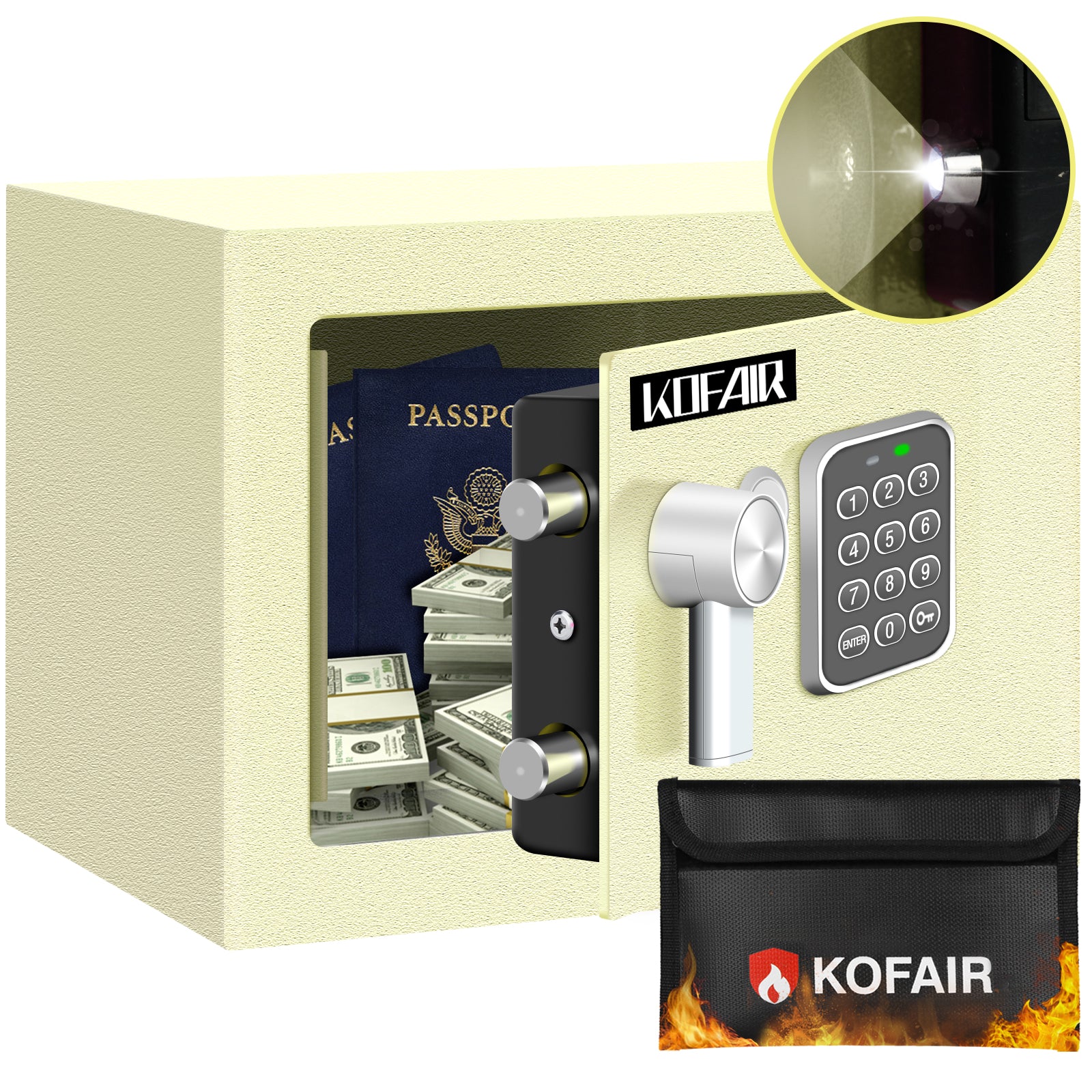 Safe Box | 0.23 Cubic Feet in multiple colors | Kofair