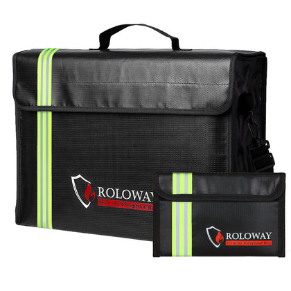 ROLOWAY JUMBO fireproof bag with reflective strip 17x12x5.8 inches0
