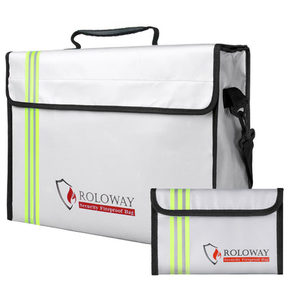 ROLOWAY X-LARGE Fireproof Bag with Reflective Strip for safety and secure storage0