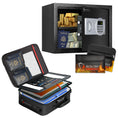 Cargar la imagen en la vista de la galería, Bundle-ROLOWAY SAFE Caja fuerte grande para dinero con 2 bolsas de dinero ignífugas y bolsa de almacenamiento de archivos ignífuga, color negro (17 x 11,8 x 5 pulgadas) con cerradura