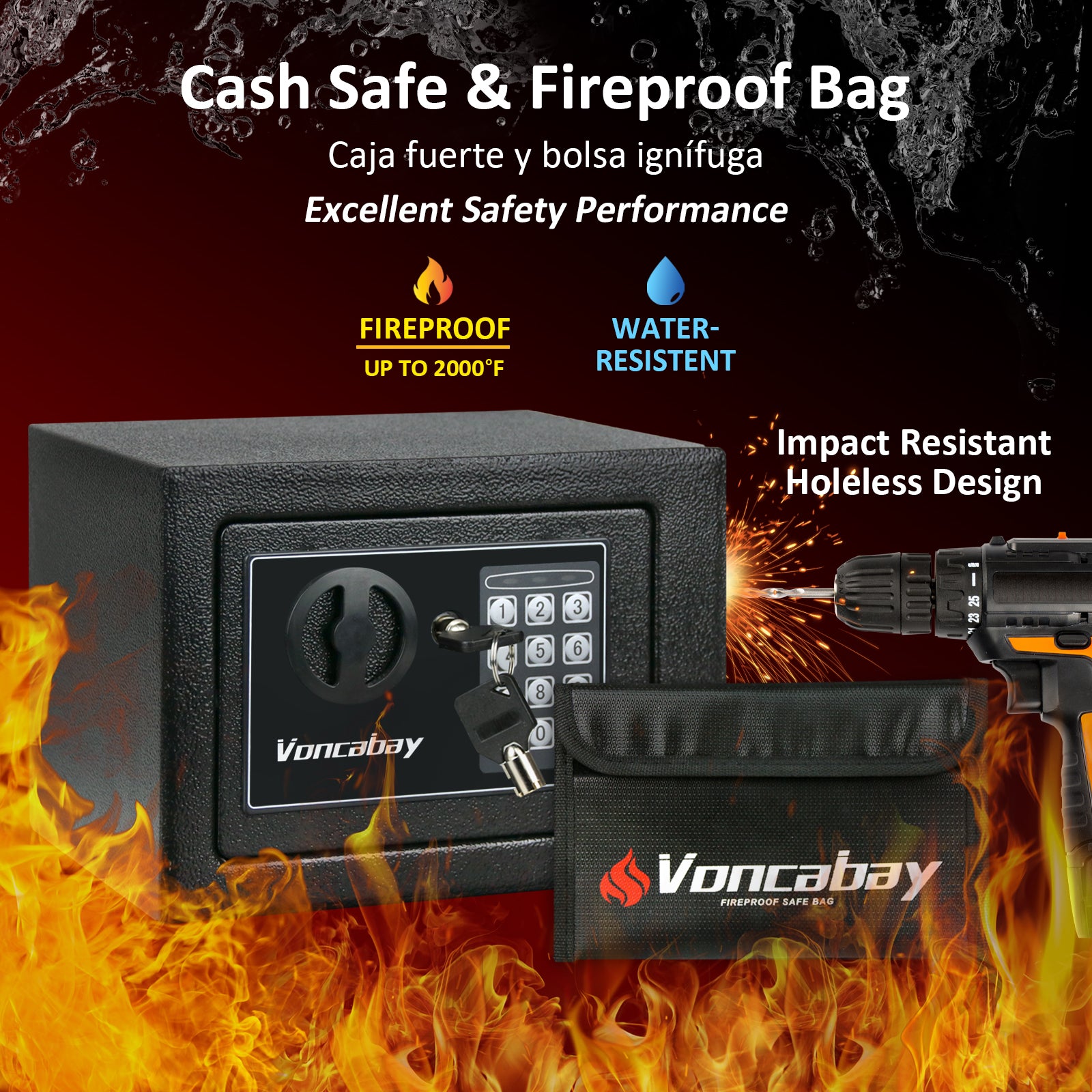 Safe Box | 0.23 Cubic Feet with Black Keypad  | Voncabay