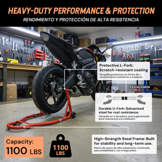 Motorcycle Rear Wheel Stand | Orange | Sekamtools