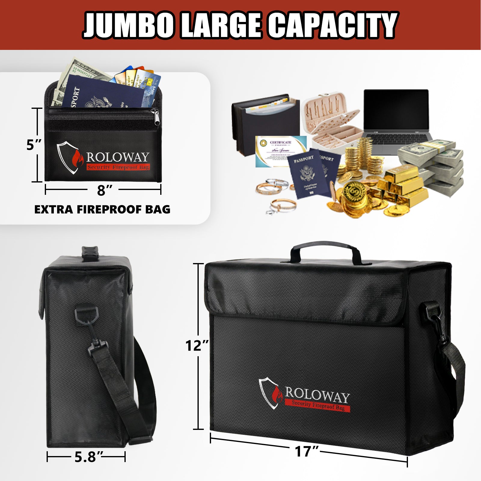 Fireproof Bag 5200°F AL | Black | XL