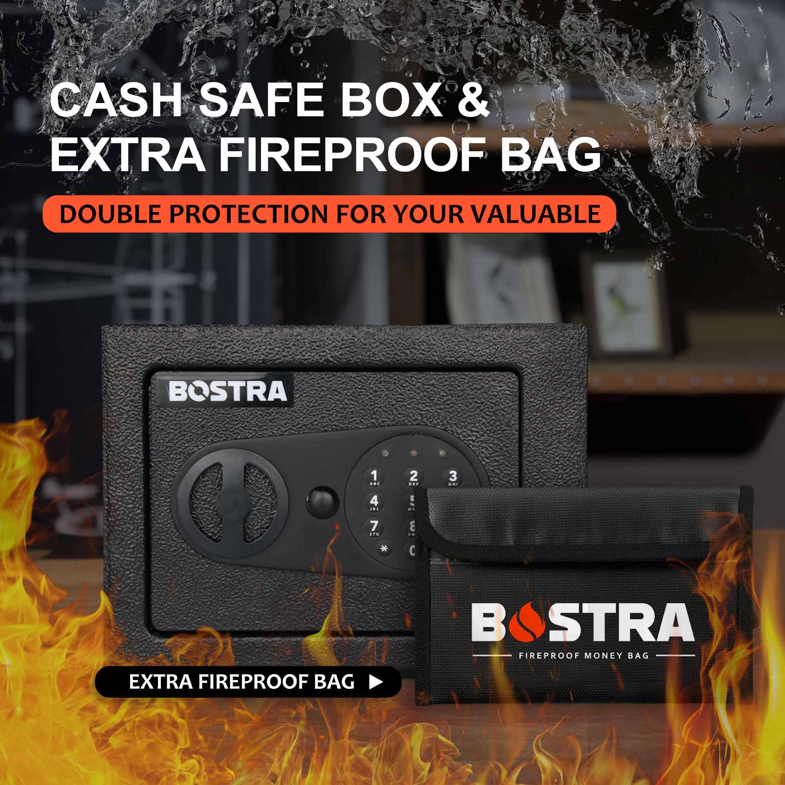 Safe Box | 0.23 Cubic Feet with 9070 keypad in multiple colors | Bostra