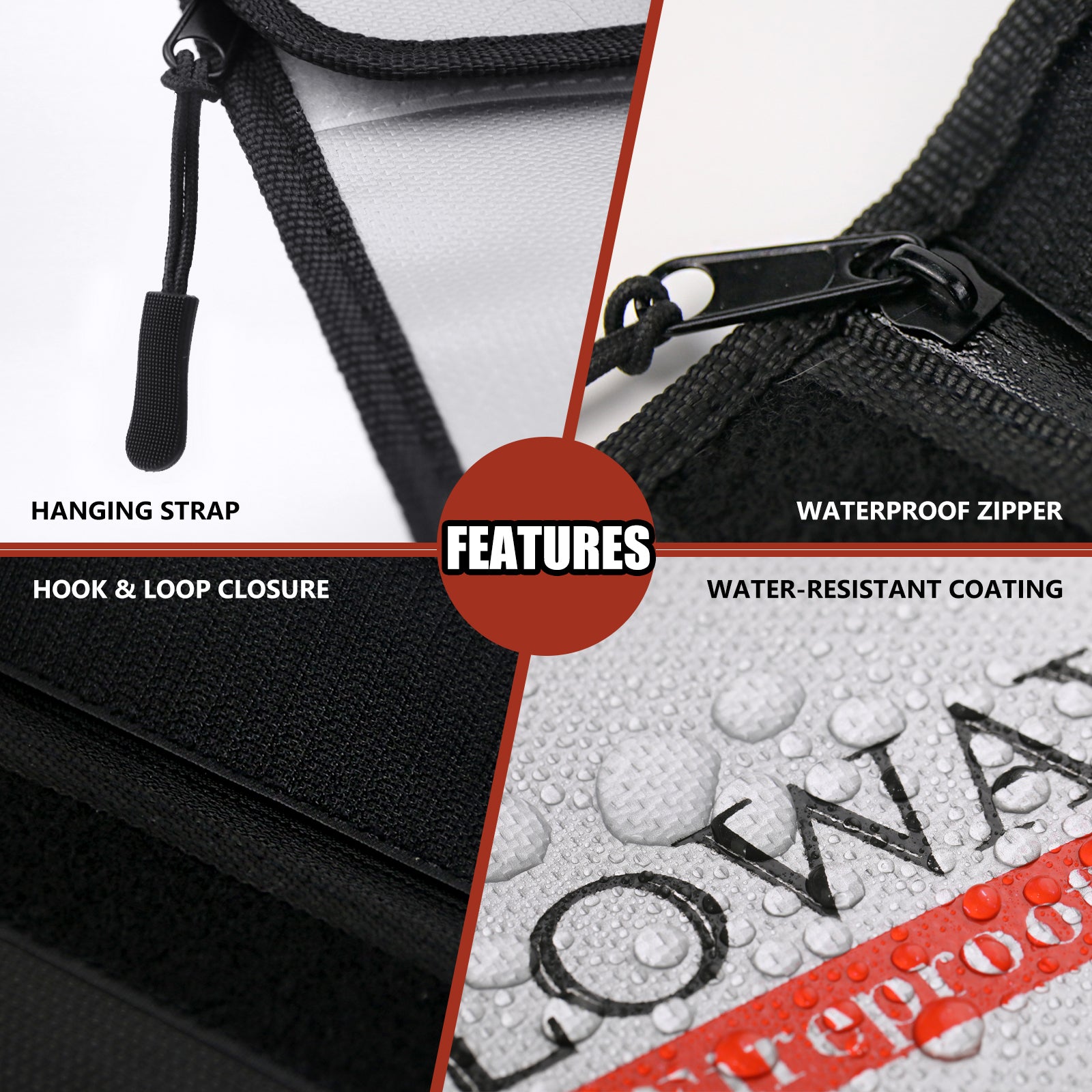 Fireproof pouch 5200℉ AL | 2-pack Black & Sliver | M
