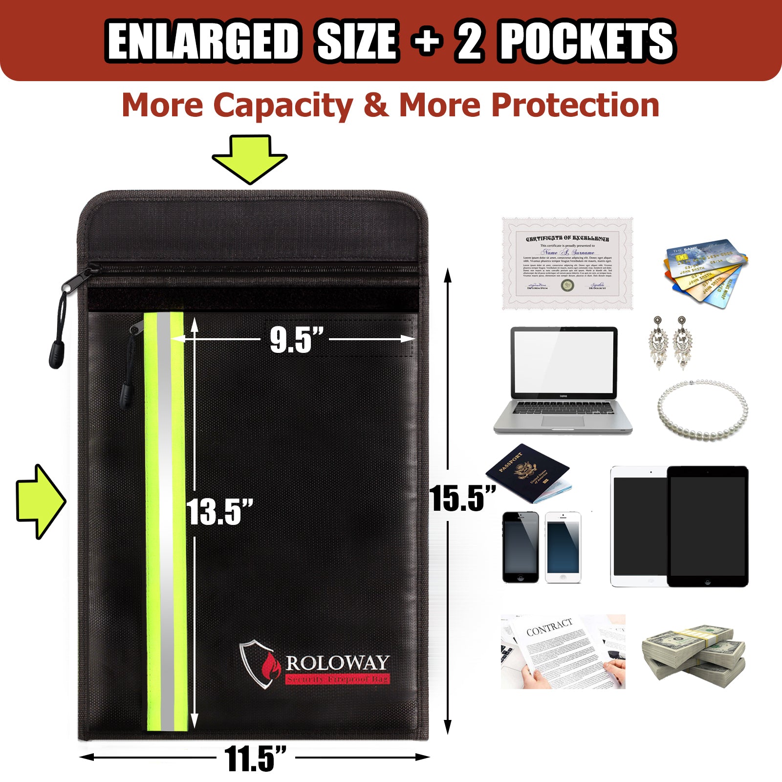 Fireproof bag 5200°F AL | Black | Rectangle L