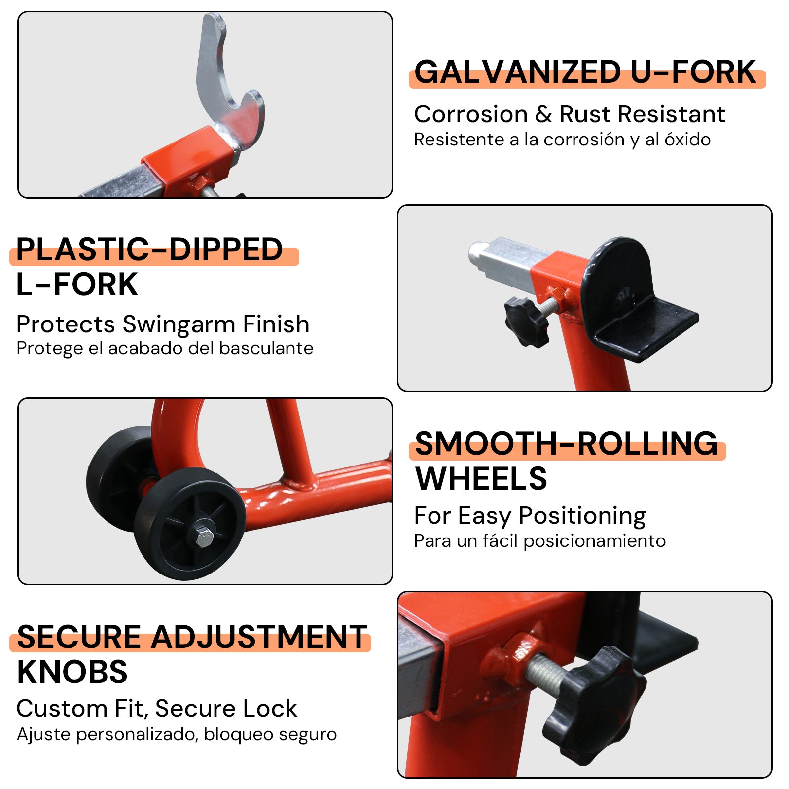 Motorcycle Rear Wheel Stand | Orange | Sekamtools