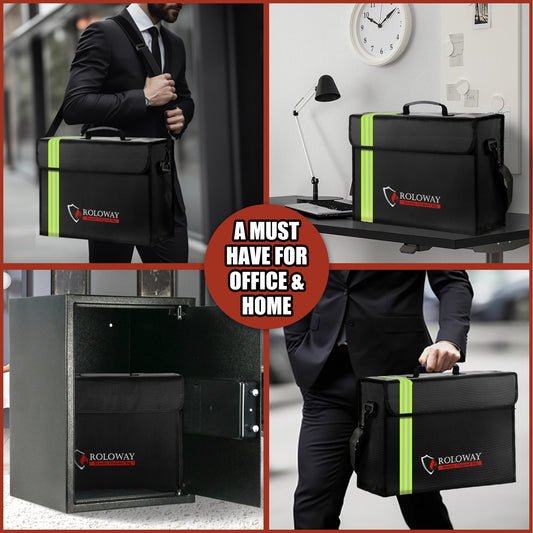 Fireproof bag 5200°F AL | Black with Reflective Strip | XL