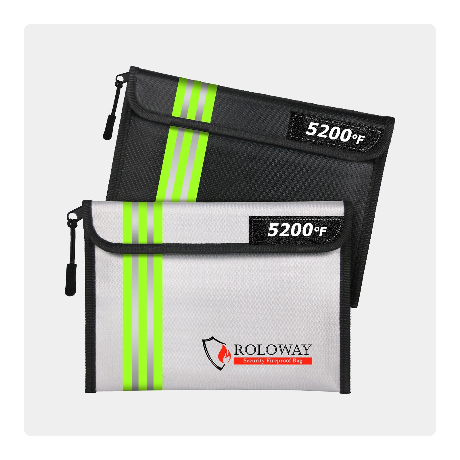 Fireproof pouch 5200℉ AL | 2-pack Black & Sliver | M