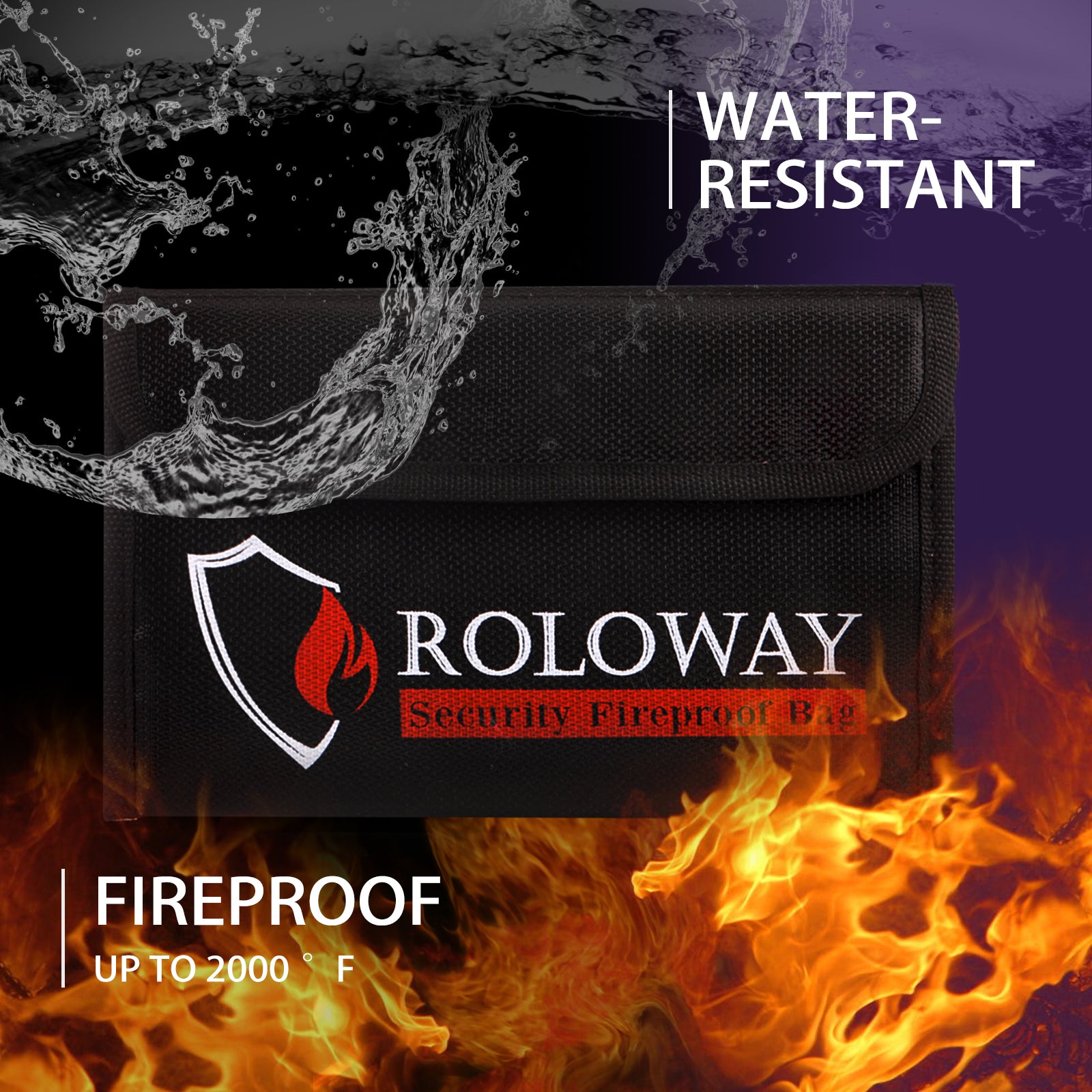 Fireproof money pouch | 2-pack | Black