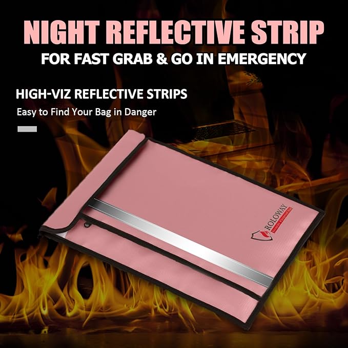 Fireproof bag | Pink | Rectangle L