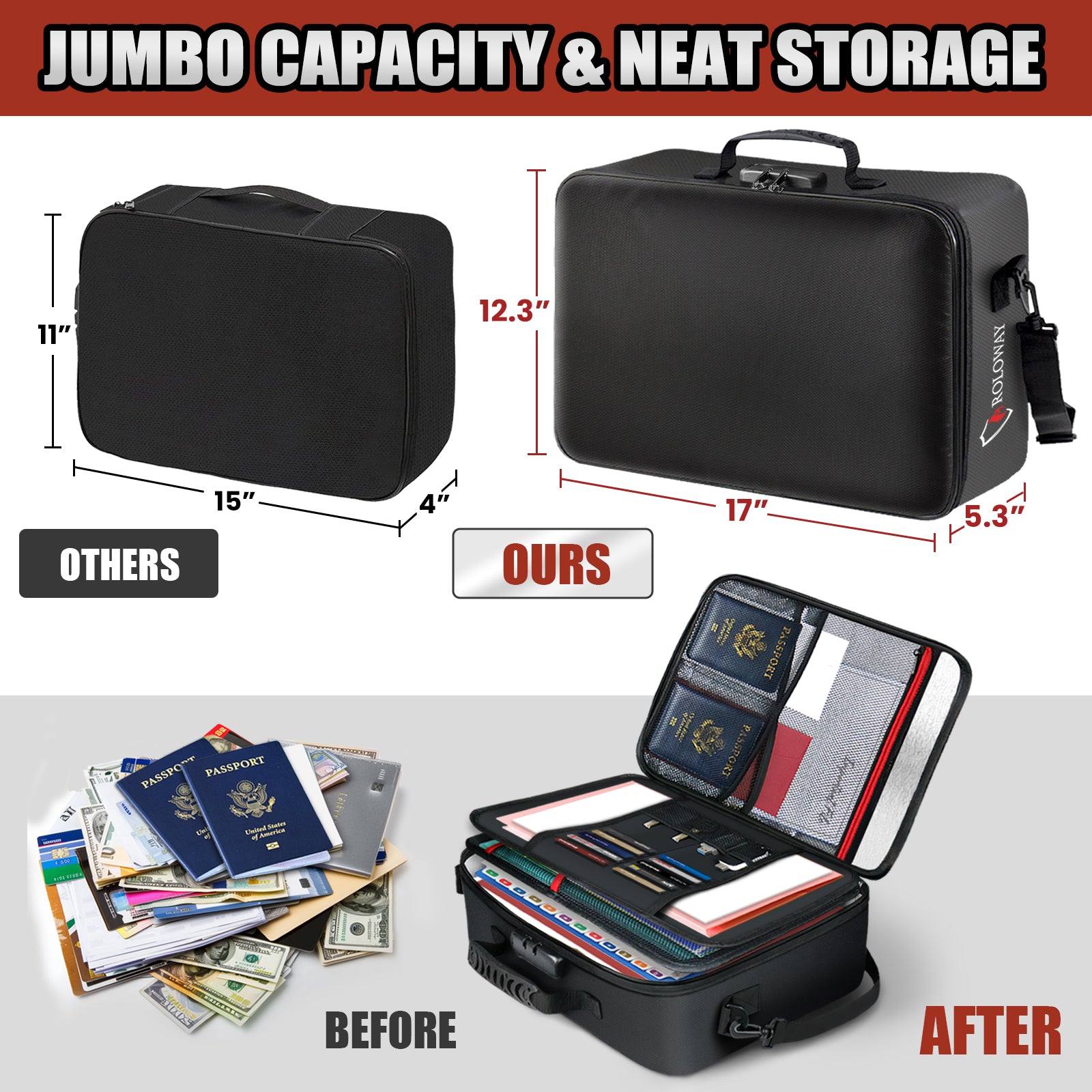 Fireproof bag 5200°F AL | Multilayer | Black | XL