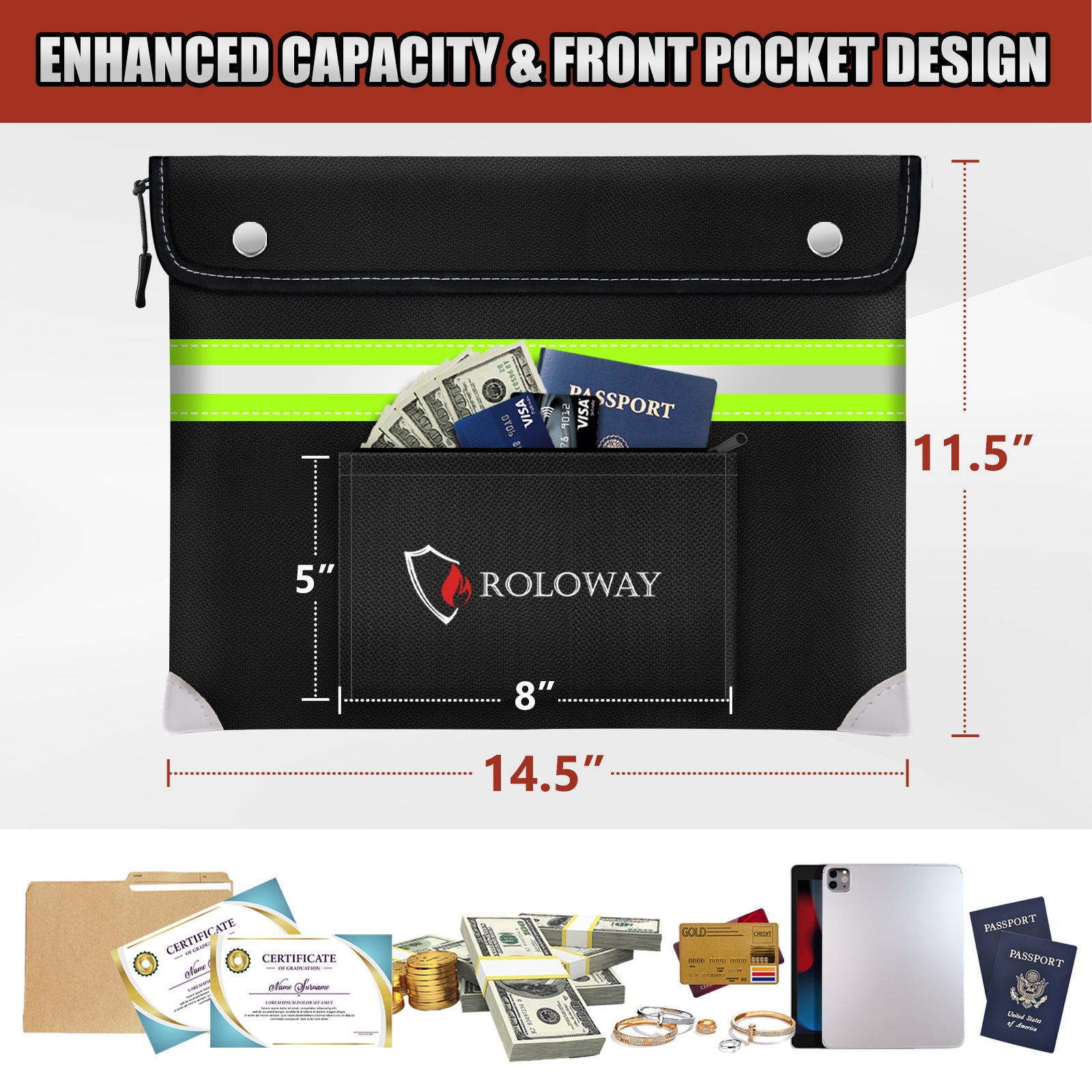 Fireproof Clutch 5200°F AL | Front Pocket | L