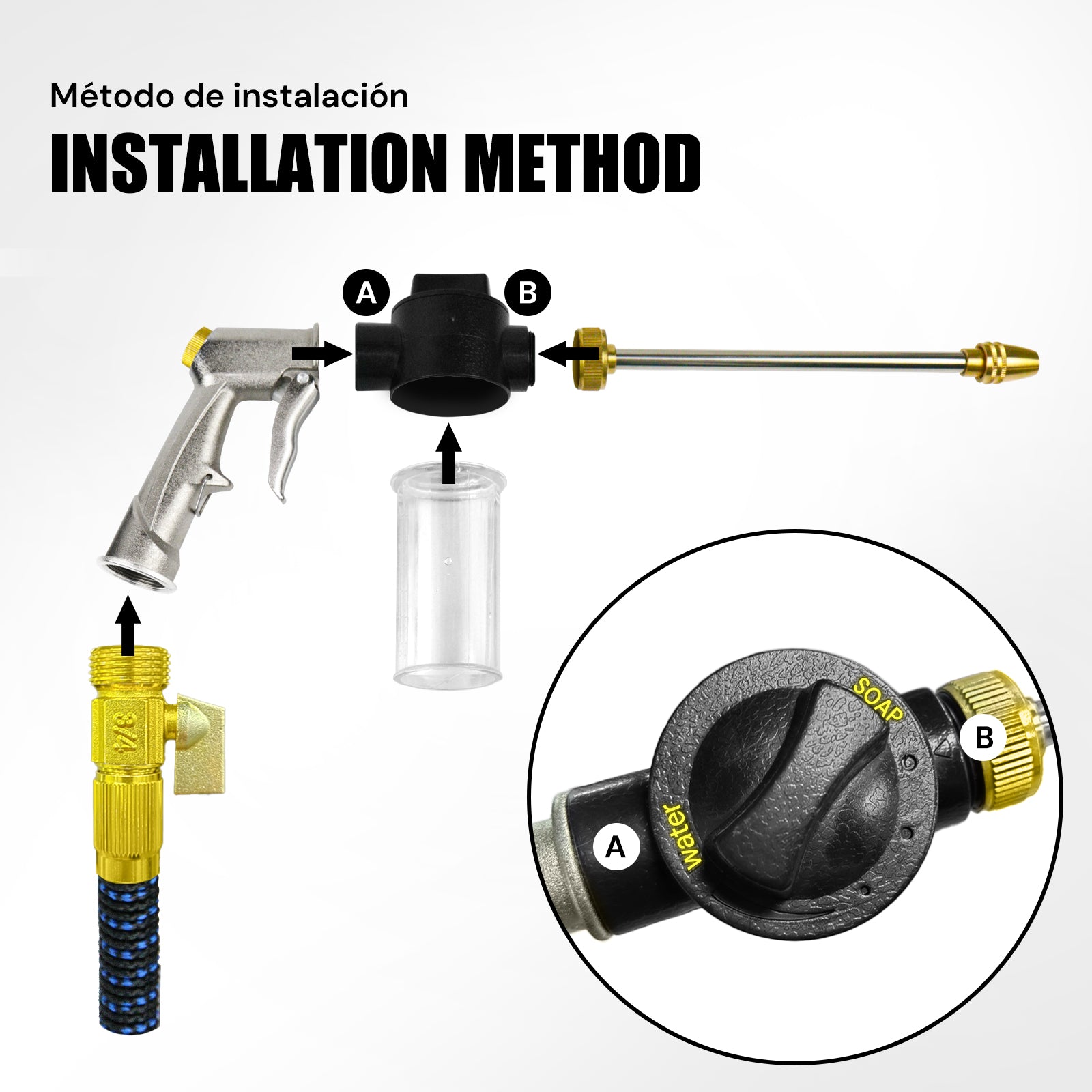 Expandable Garden Hose | 10-Mode High-Pressure Nozzle | Blue