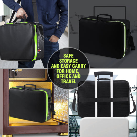 ROLOWAY Bolsa para documentos ignífuga multicapa con cerradura (17 x 12 x 5 pulgadas)
