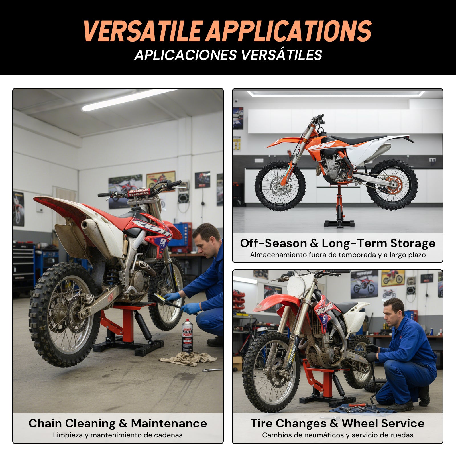 Dirt Bike Lift Stand | Orange & Black | Sekamtools