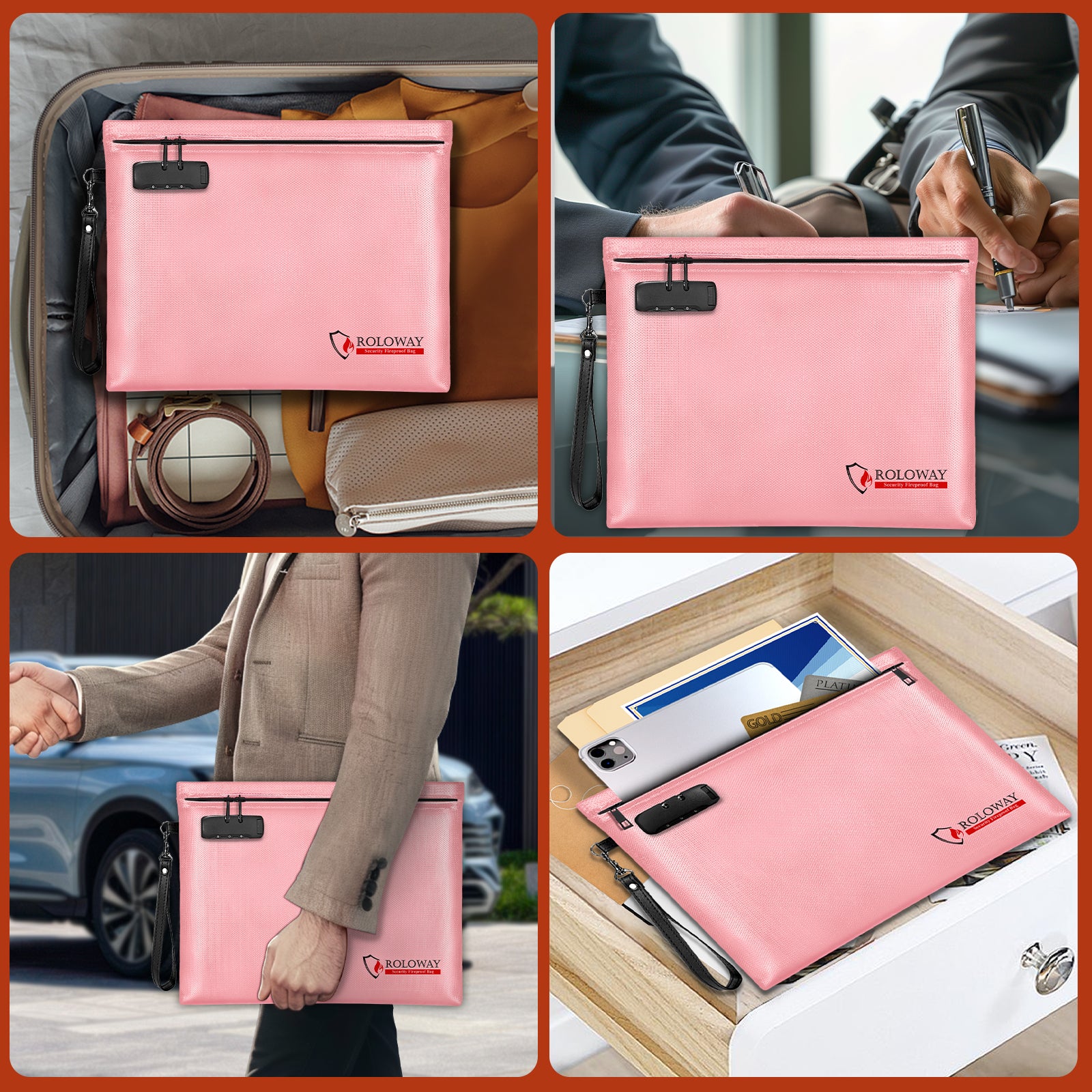 Newly ALL SEALED UP Fireproof Clutch 6400°F AL | Pink | L