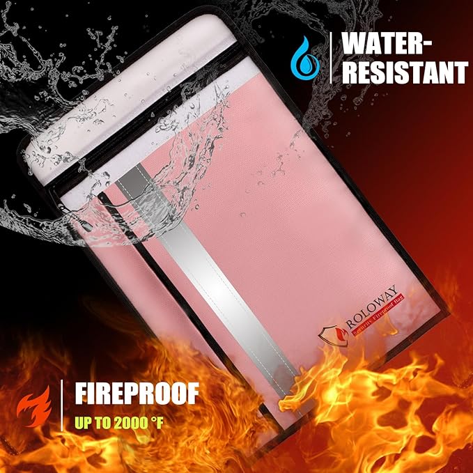 Fireproof bag | Pink | Rectangle L