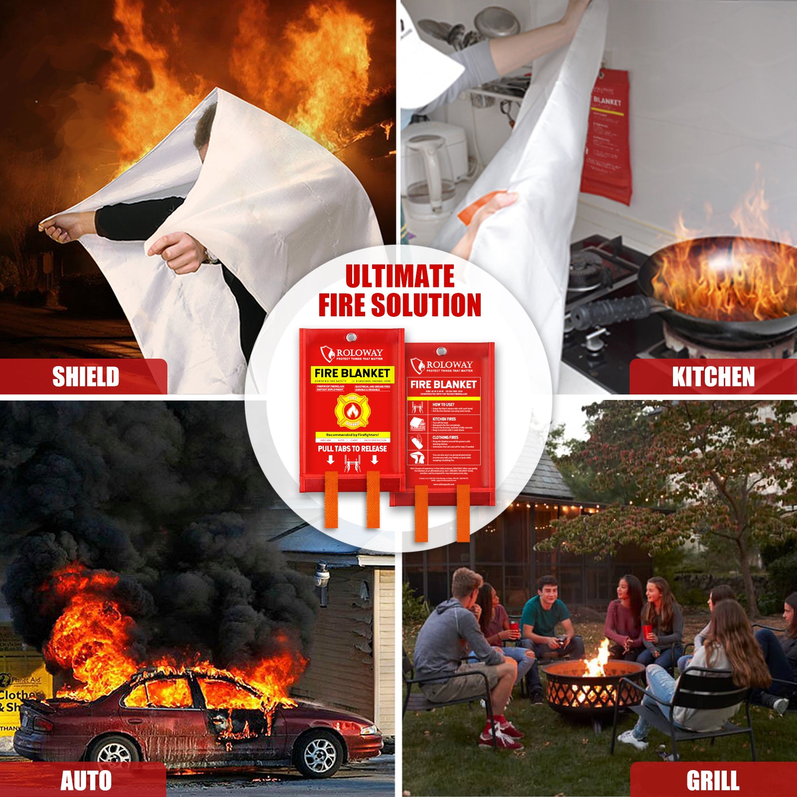Fire Blanket | 2-Pack / 4-Pack