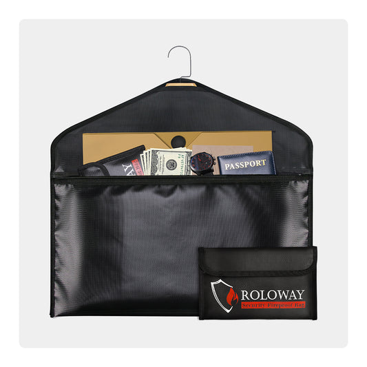 ROLOWAY Hanger Diversion Caja fuerte ignífuga con pequeña bolsa ignífuga