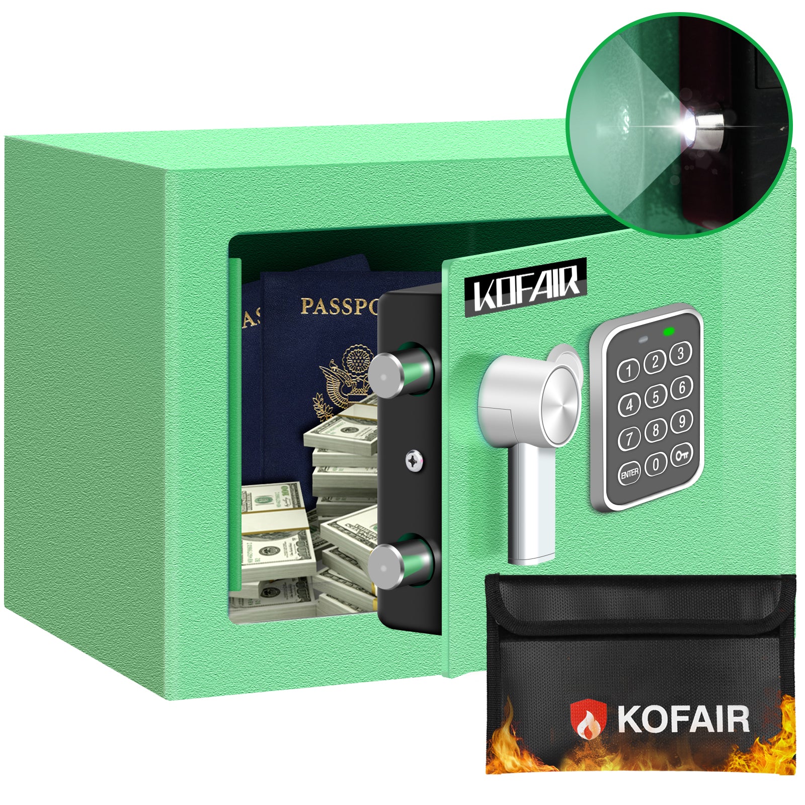 Safe Box | 0.23 Cubic Feet in multiple colors | Kofair