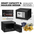 Cargar la imagen en la vista de la galería, ROLOWAY SAFE Steel Small Money Safe Box Black with Fireproof Money Bag for Cash and Large Fireproof Document Bag0