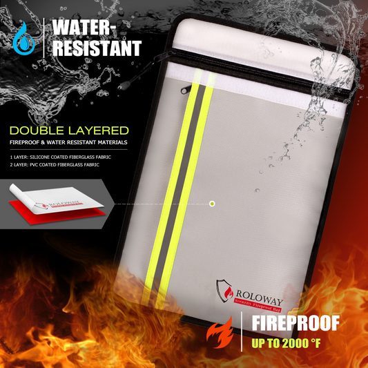 ROLOWAY fireproof document bag with reflective strip and dual pockets4