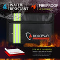 Cargar la imagen en la vista de la galería, ROLOWAY SAFE small black fireproof bag with reflective strip, 5 x 8 inches, set of 21