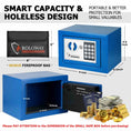 Load image into Gallery viewer, ROLOWAY SAFE steel small money safe box with fireproof money bag in blue5