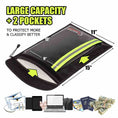 Cargar la imagen en la vista de la galería, ROLOWAY Fireproof Document Bag 15x11 inch with Dual Pockets and Reflective Strip in Black0