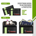 Cargar la imagen en la vista de la galería, ROLOWAY SAFE small black fireproof bag with reflective strip, 5 x 8 inches, set of 25