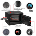 Cargar la imagen en la vista de la galería, ROLOWAY SAFE Steel Small Money Safe Box Black with Fireproof Money Bag for Cash and Large Fireproof Document Bag5