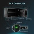 Load image into Gallery viewer, SEKAM Biometric Fingerprint Safe Box with fireproof money bags for secure storage2