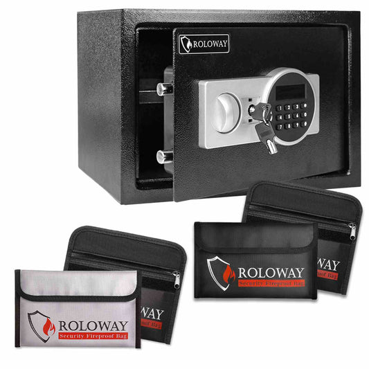 ROLOWAY SAFE Large Money Safe Box with Fireproof Money Bags and Waterproof Zipper3