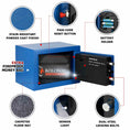 Load image into Gallery viewer, ROLOWAY SAFE steel small money safe box with fireproof money bag in blue3