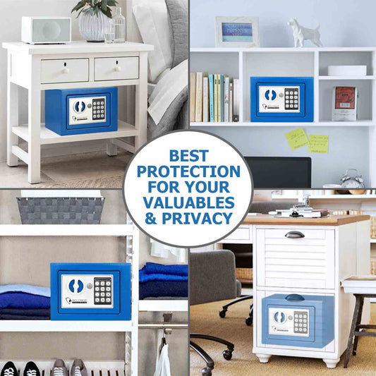 ROLOWAY SAFE steel small money safe box with fireproof money bag in blue4