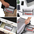 Charger l'image dans la visionneuse de la galerie, ROLOWAY SAFE small silver fireproof money bag 5x8 inches3